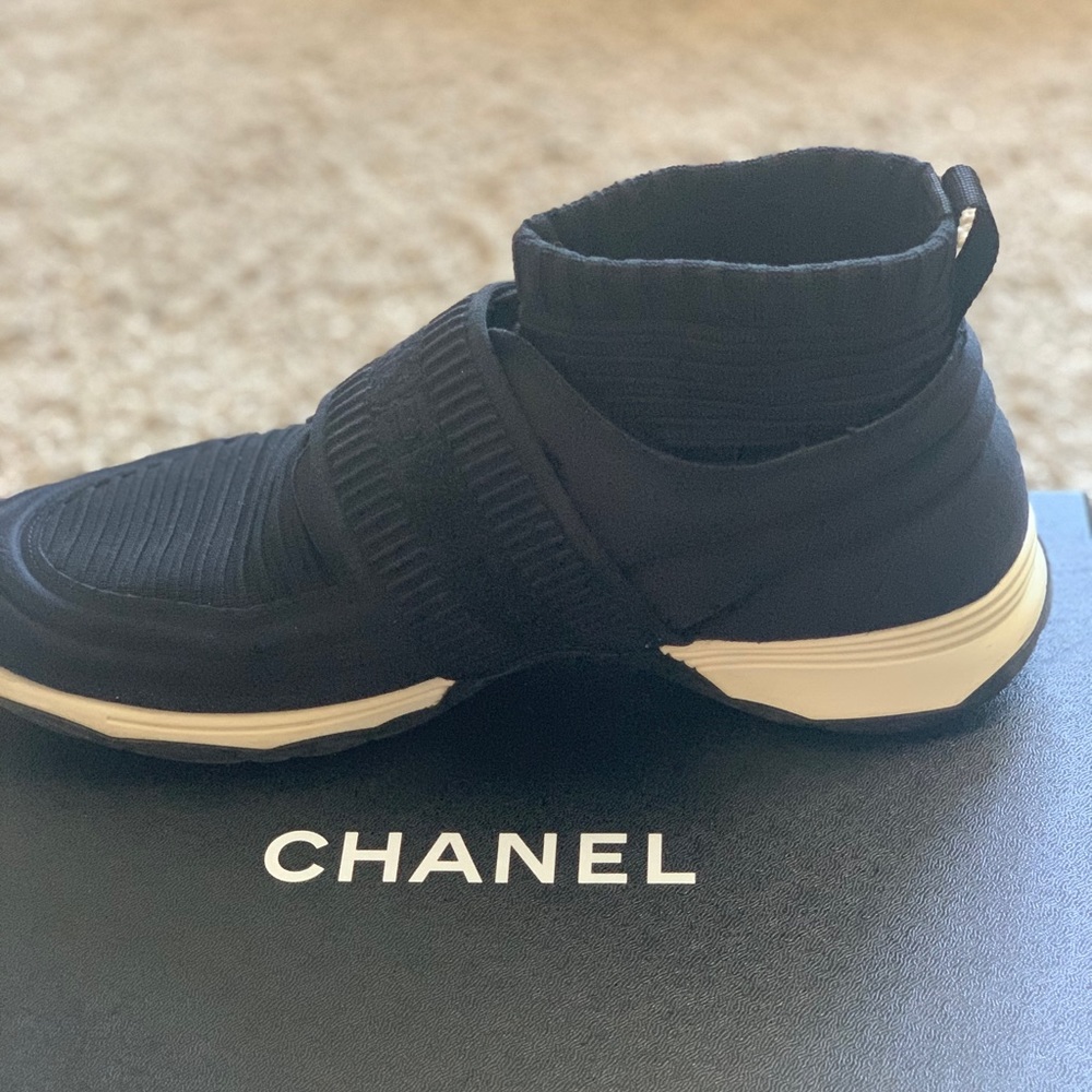 Chanel Black Stretch Sneakers 39 (Women’s 8) - Picture 3 of 9